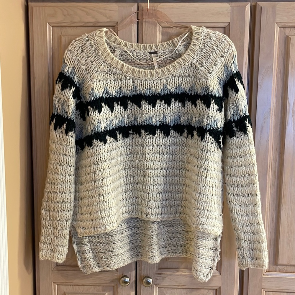 Free People chunky knit high-low sweater